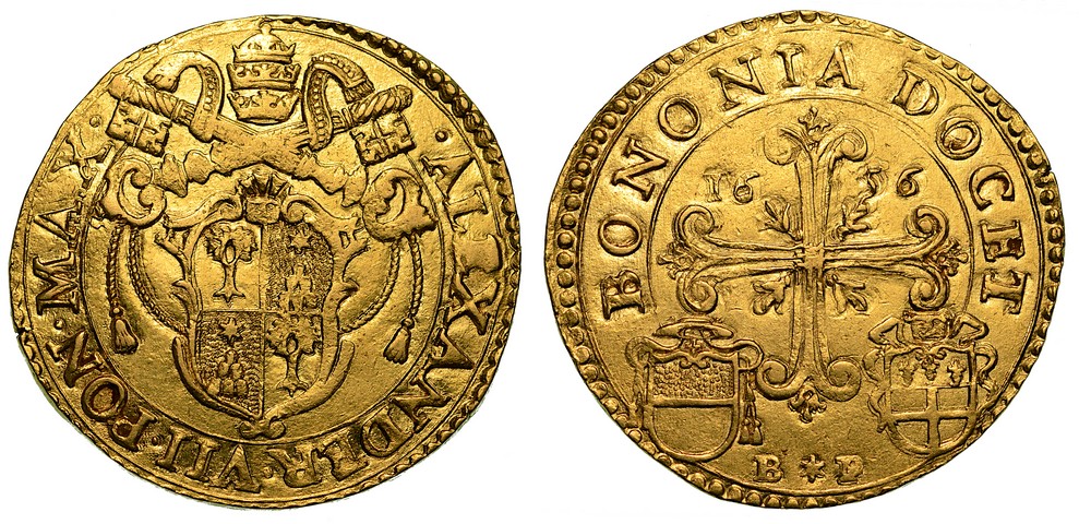 ALESSANDRO VII (Fabio Chigi) 1655-1667. Quadrupla 1655. Bologna. SPL/FDC