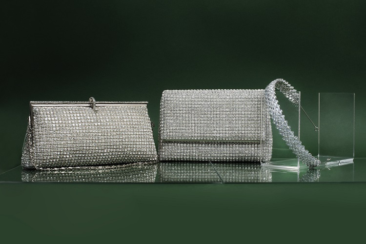 Pochette borsa cristalli hand made, elegante tracolla matrimonio clutch