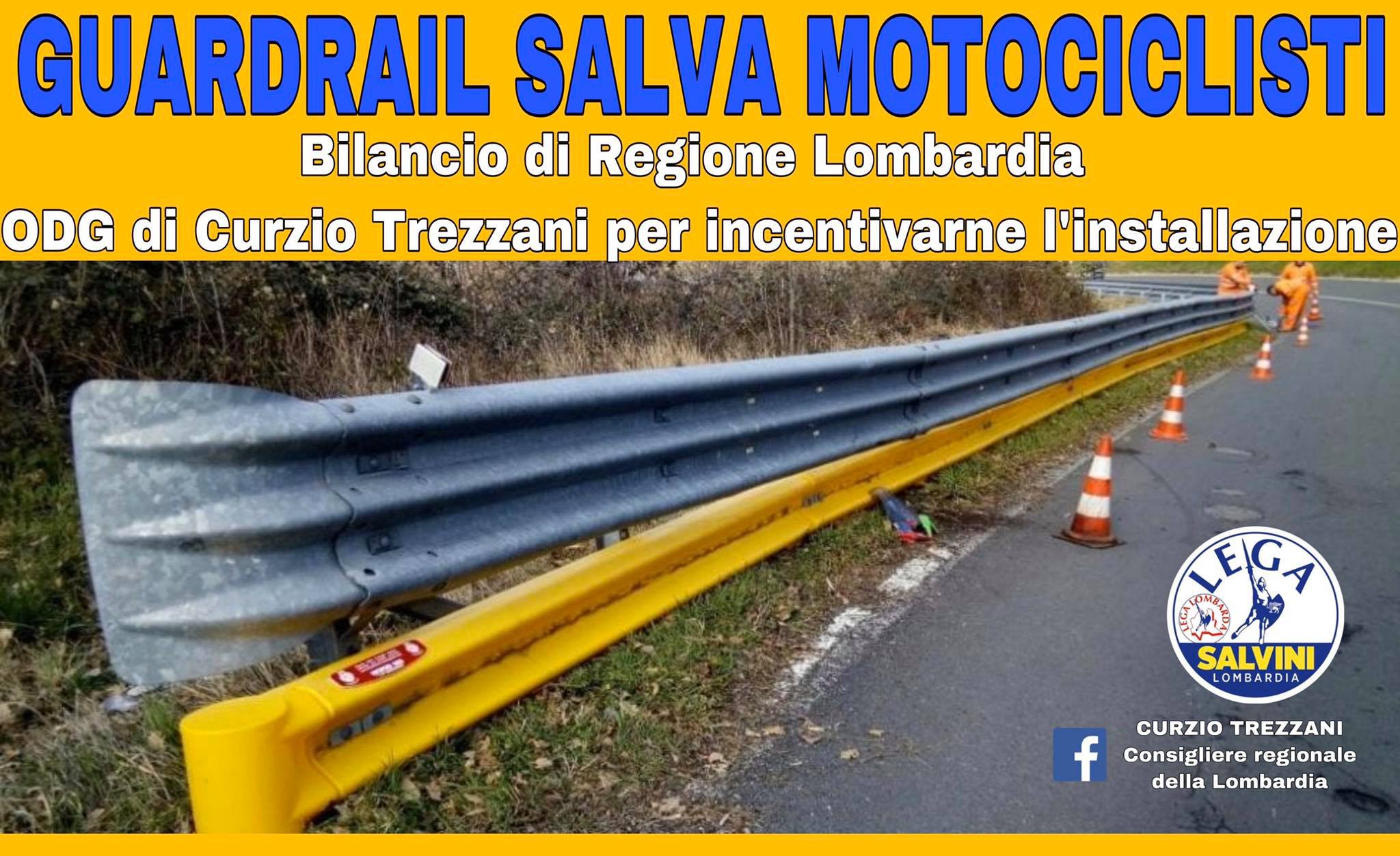 GUARDRAIL SALVA MOTOCICLISTI, ODG DI TREZZANI AL BILANCIO DI REGIONE PER INCENTIVARNE L’INSTALLAZIONE SULLE STRADE