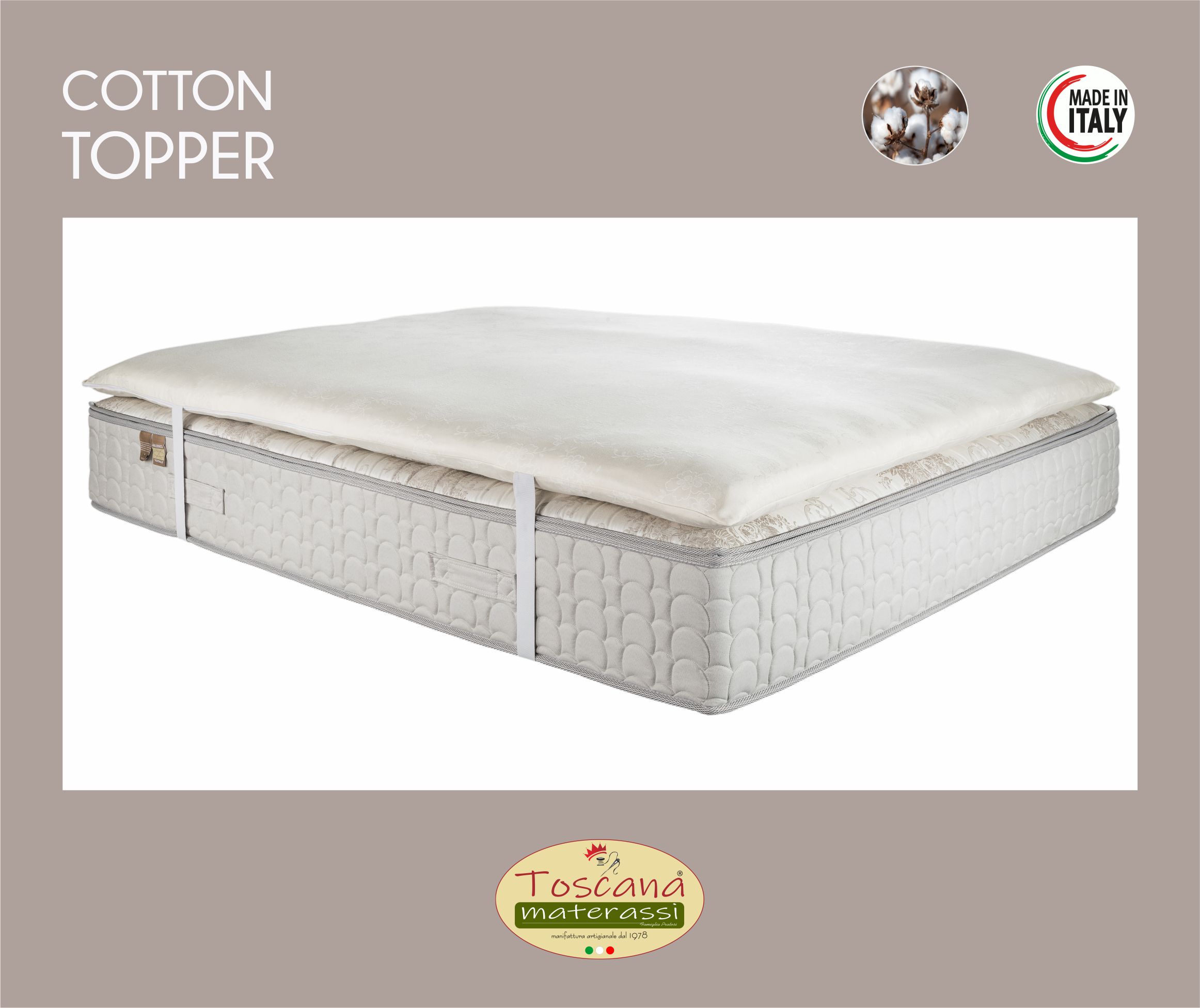 100% natural COTTON topper (removable cover)