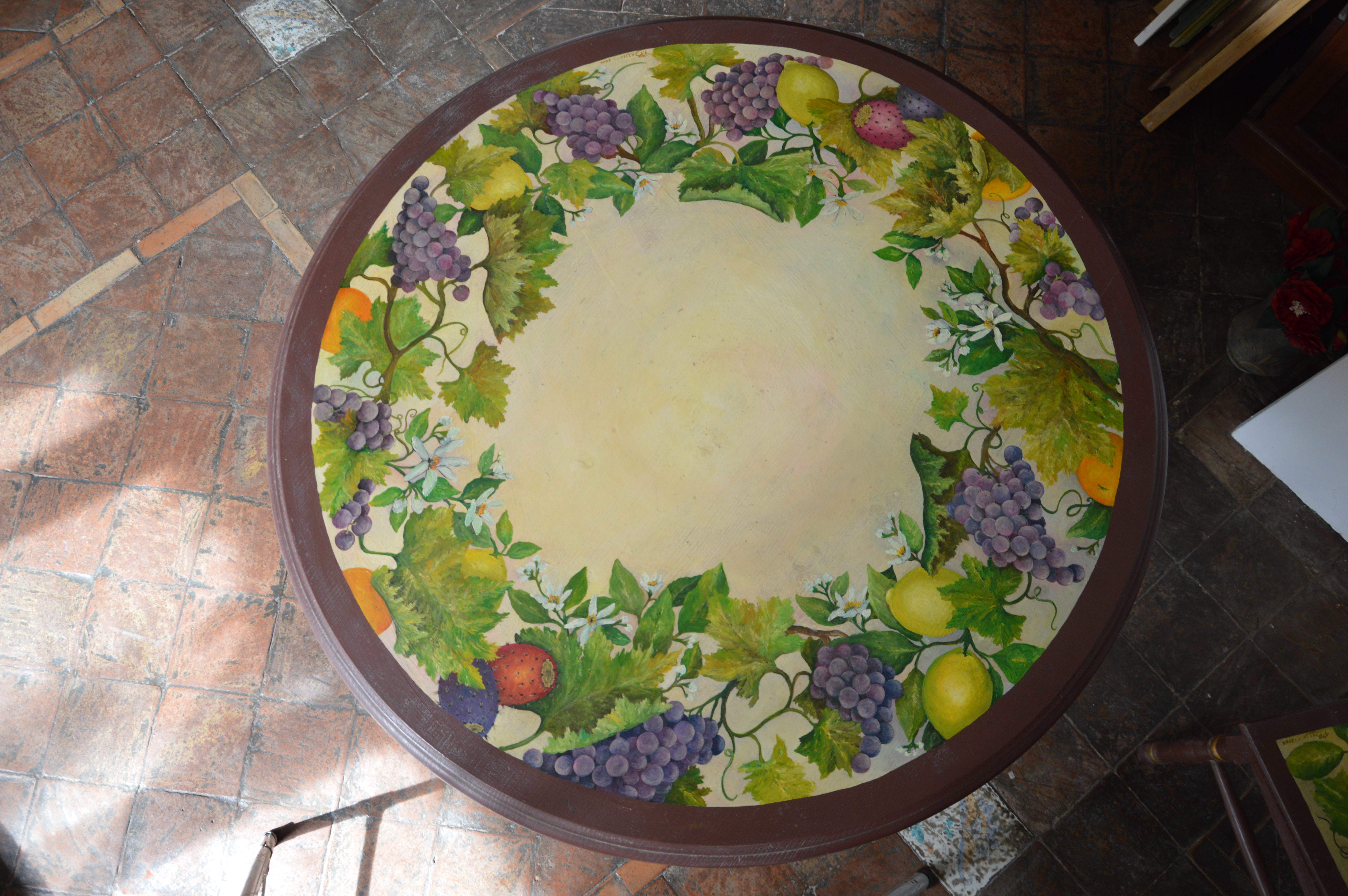 Tavolo in legno con 4 sedie "frutta siciliana"