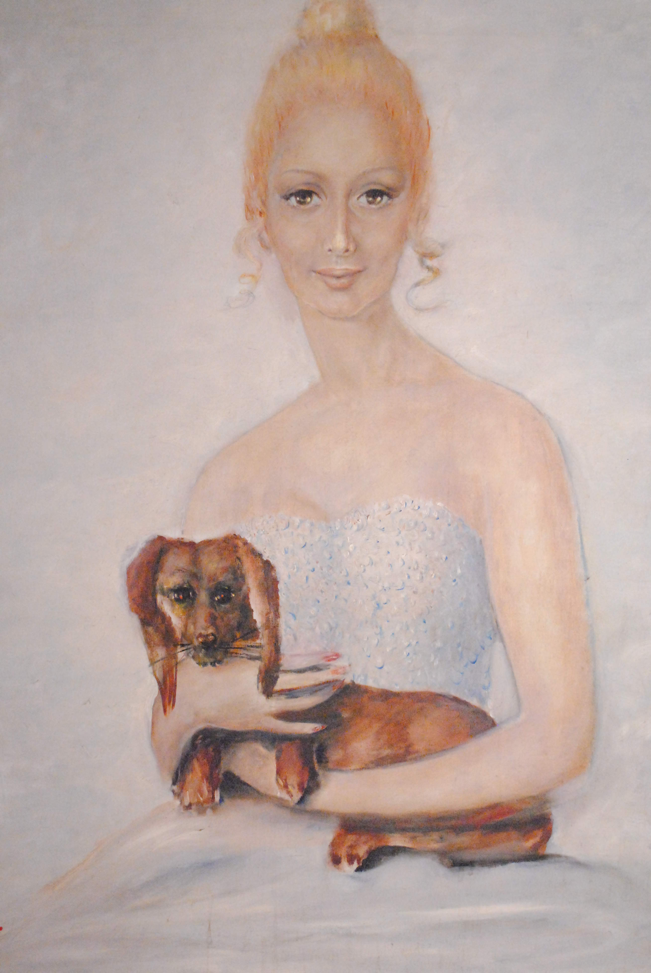Ritratto di donna con cane - Cesare Bené Benedetti