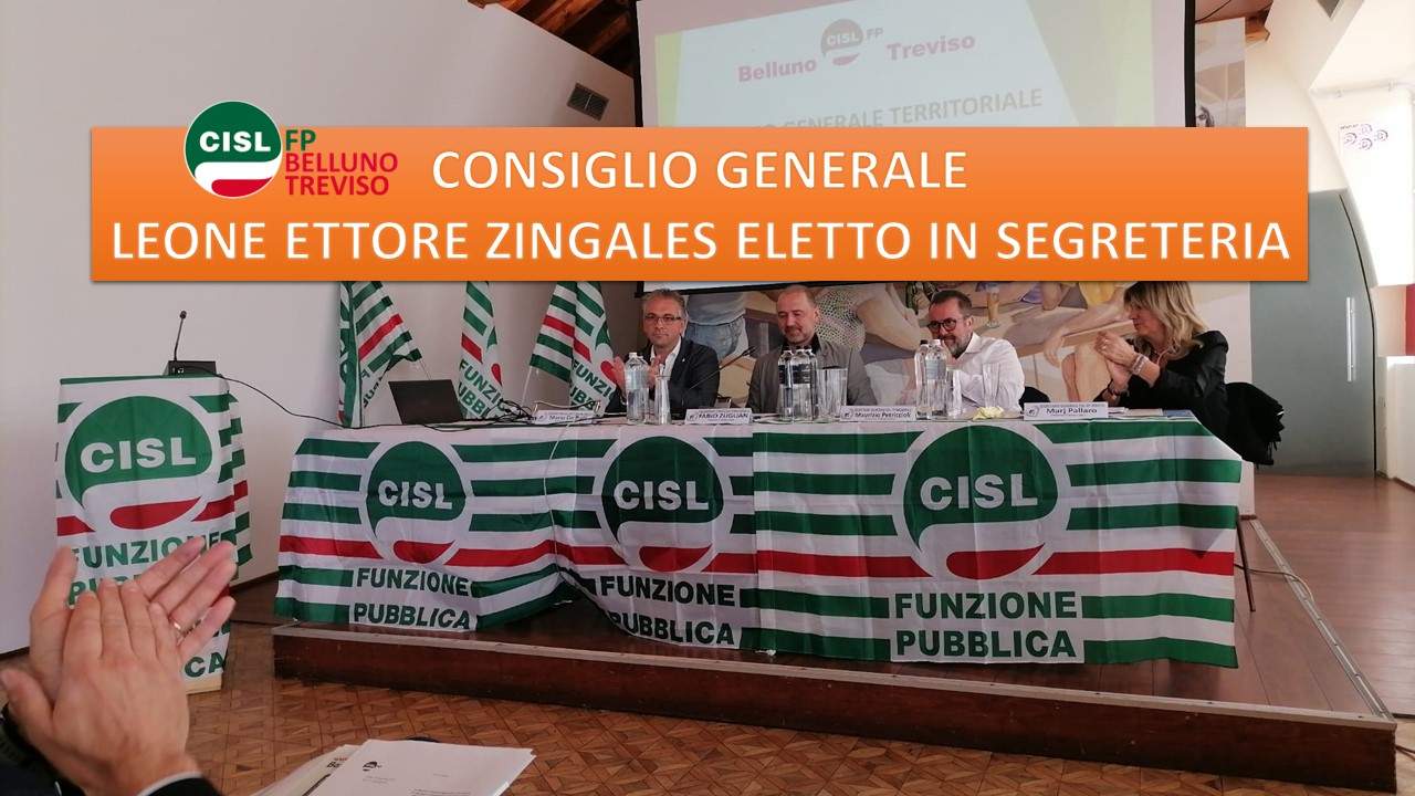 Cisl FP Belluno Treviso. Consiglio generale: Leone "Ettore" Zingales eletto in Segreteria