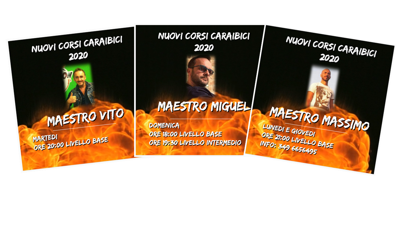 Nuovi corsi base di salsa Maestri Miguel, Massimo, Vito