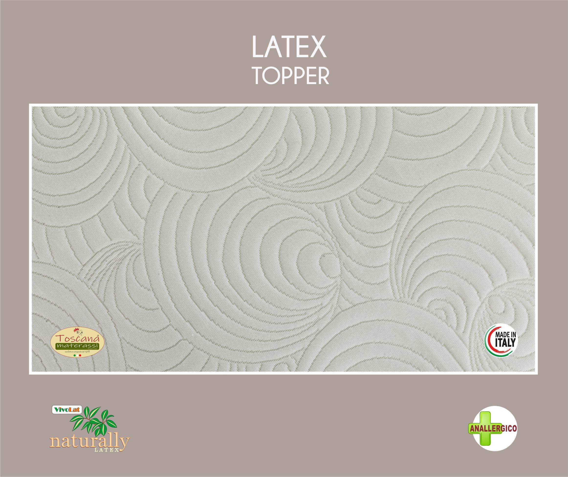 100% pure LATEX topper, hypoallergenic (removable cover)