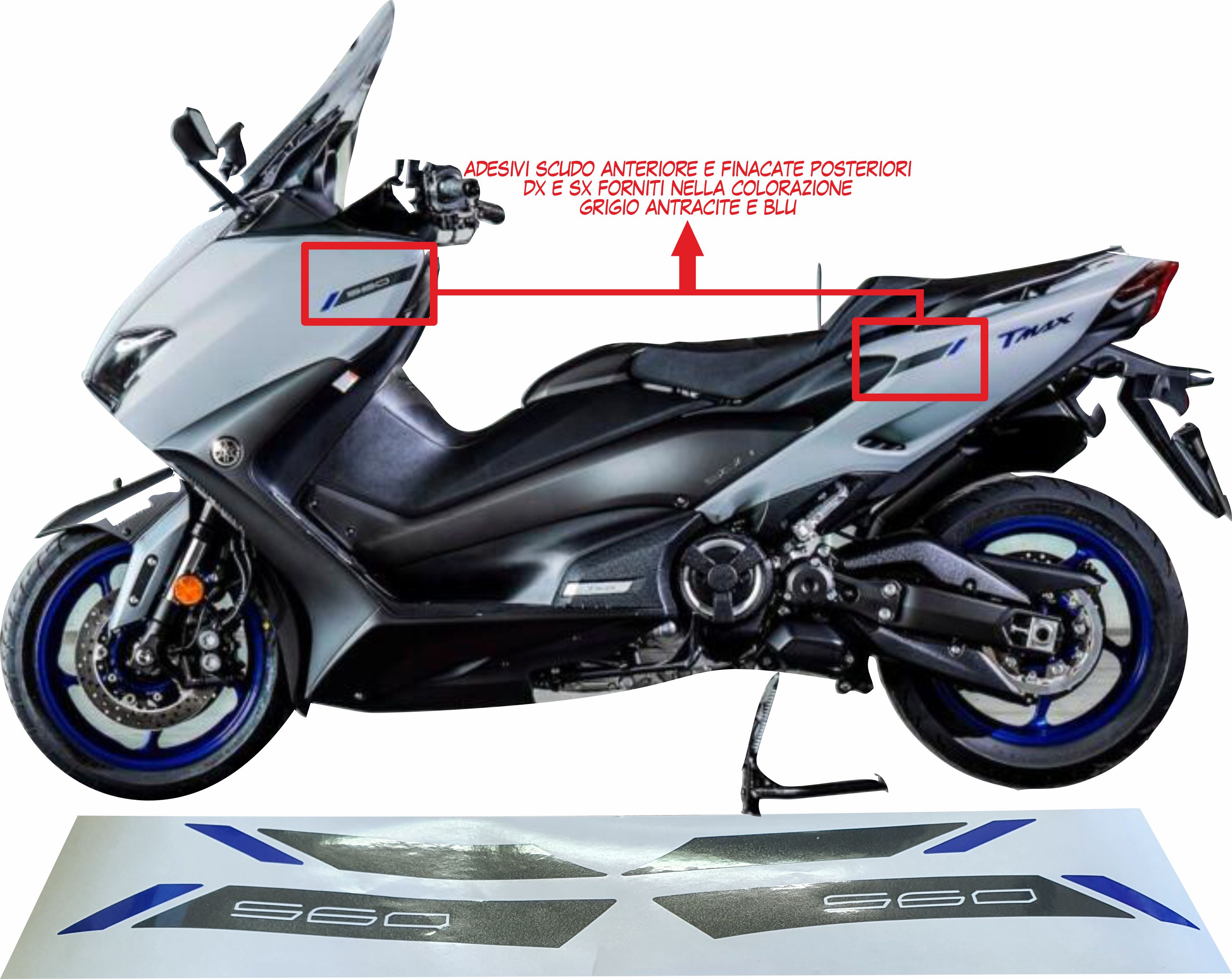 ADESIVI FASCE YAMAHA TMAX 560