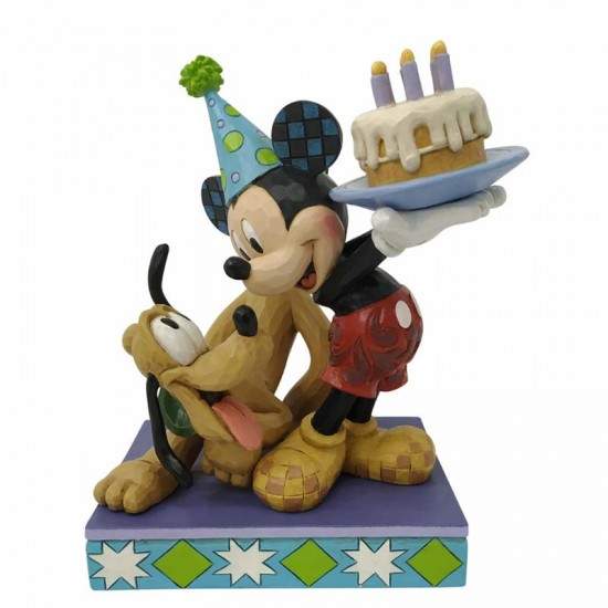 Topolino e Pluto con torta 16 cm Disney Traditions 6007058