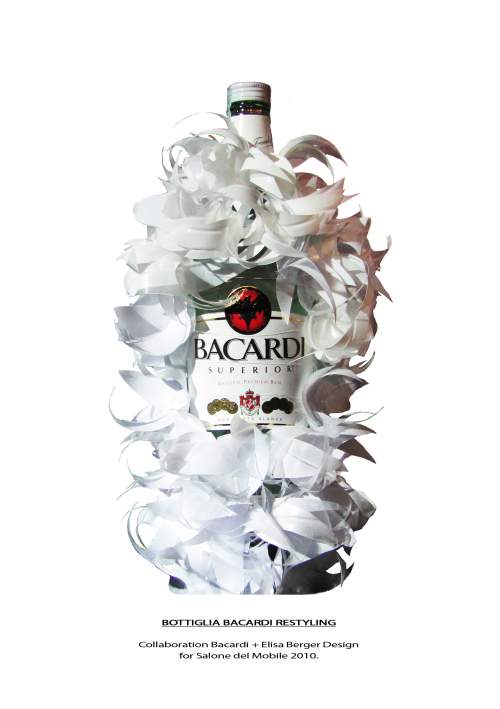 Incarico per Bacardi, customizzazione Design Bottiglia. Salone Del Mobile Milano