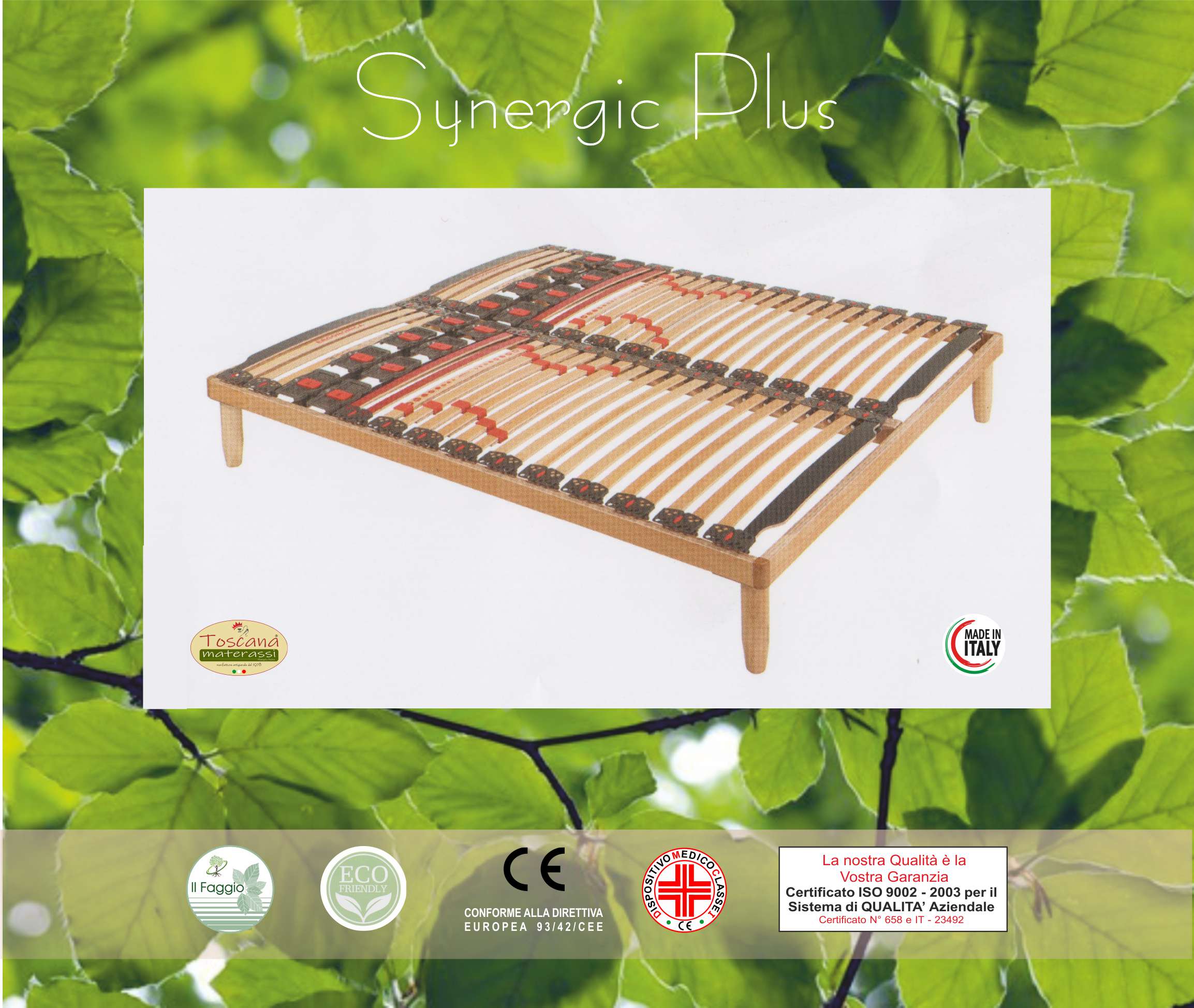 Base letto SYNERGIC PLUS in faggio naturale eco friendly