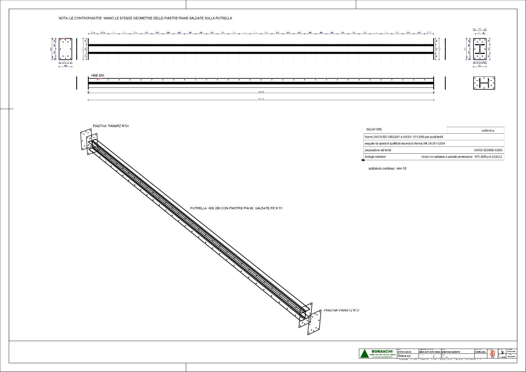Tavola di produzione ferramenta a disegno - trave di supporto solaio ligneo clt