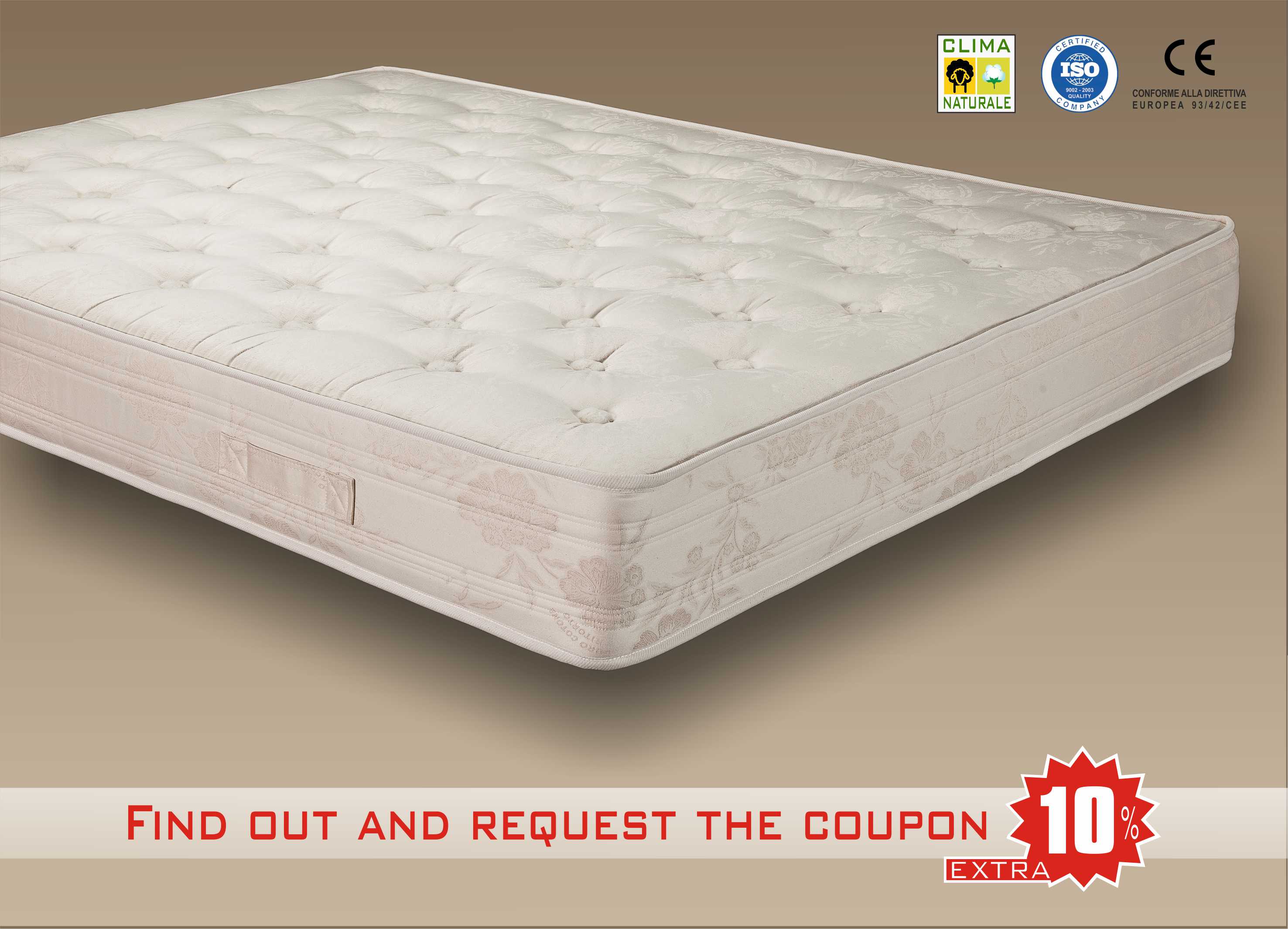 michelangelo mattress with pocket springs with wool and cotton