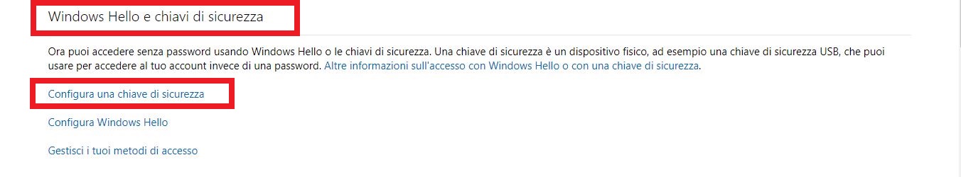 Windows hello e chiavi di sicurezzaJPG