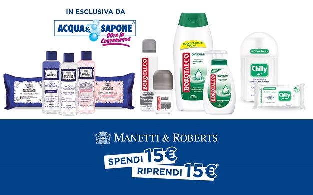 Spendi 15€ ricevi 15€ Manetti e Roberts “L’estate italiana ti ripaga”