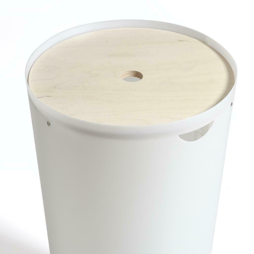 Portabiancheria contenitore conico in polipropilene ø38 h60 cm coperchio in legno
