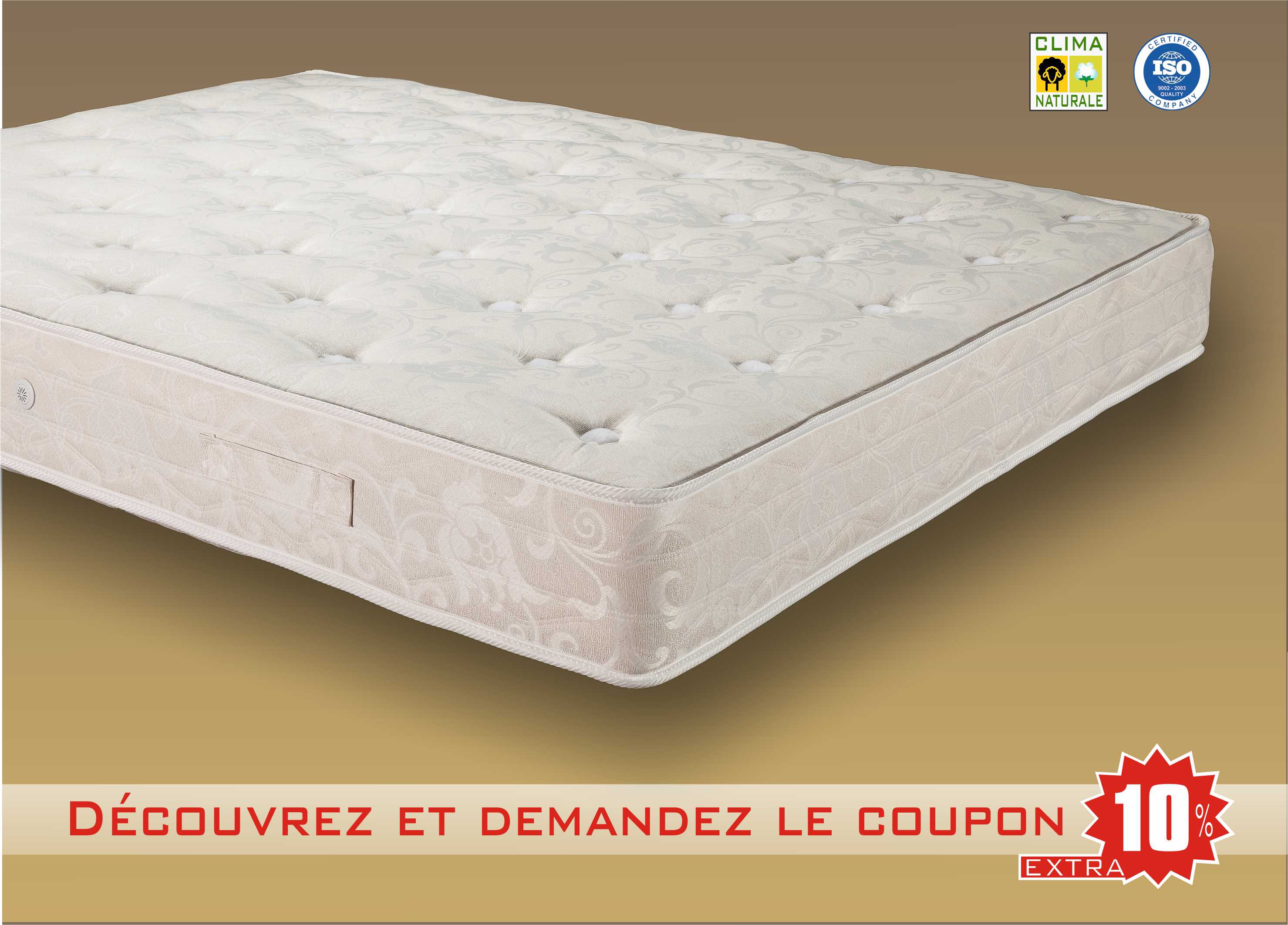 matelas à ressorts cosimo orthopédique avec laine et coton