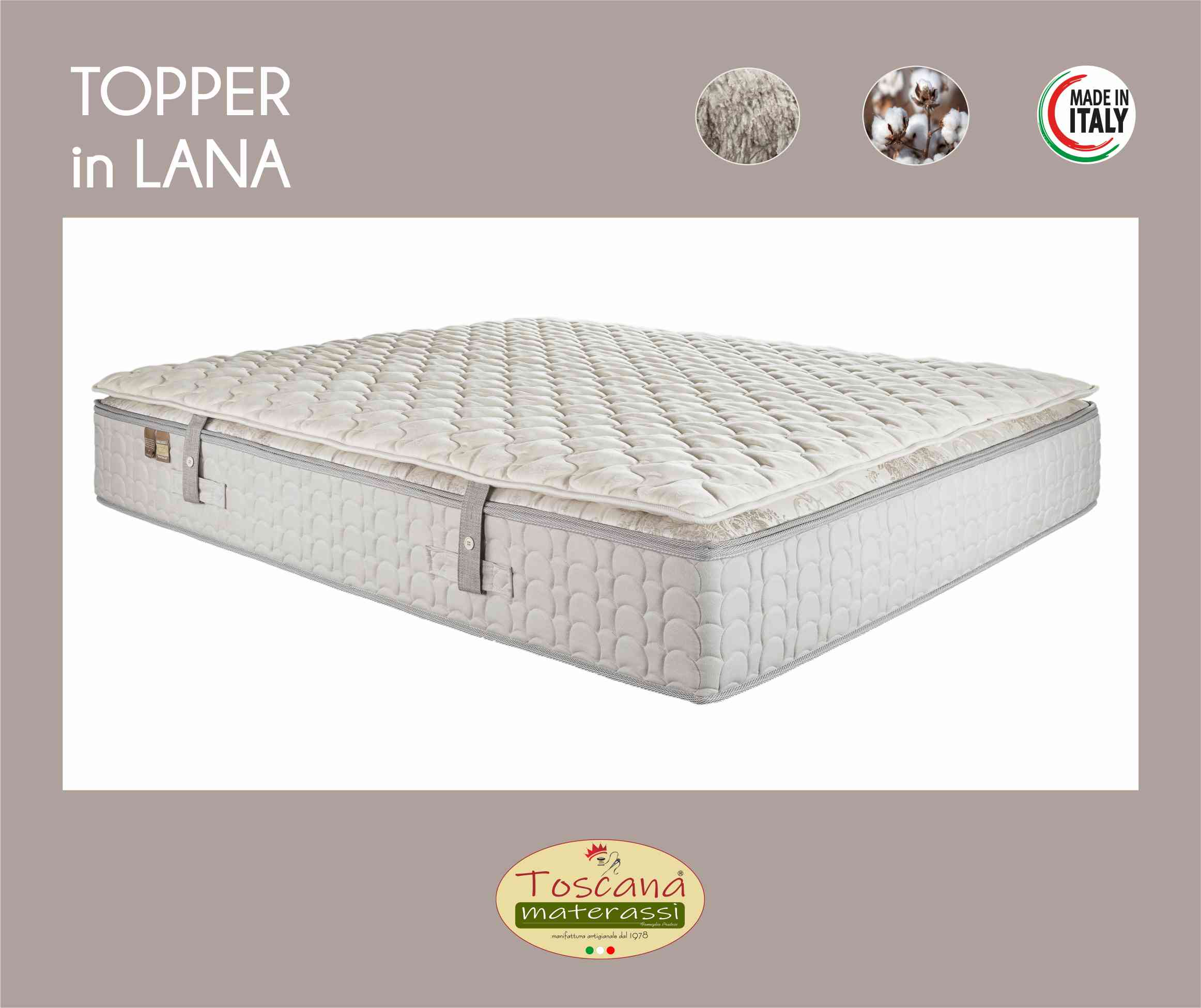 Topper in LANA, 100% naturale (fisso)