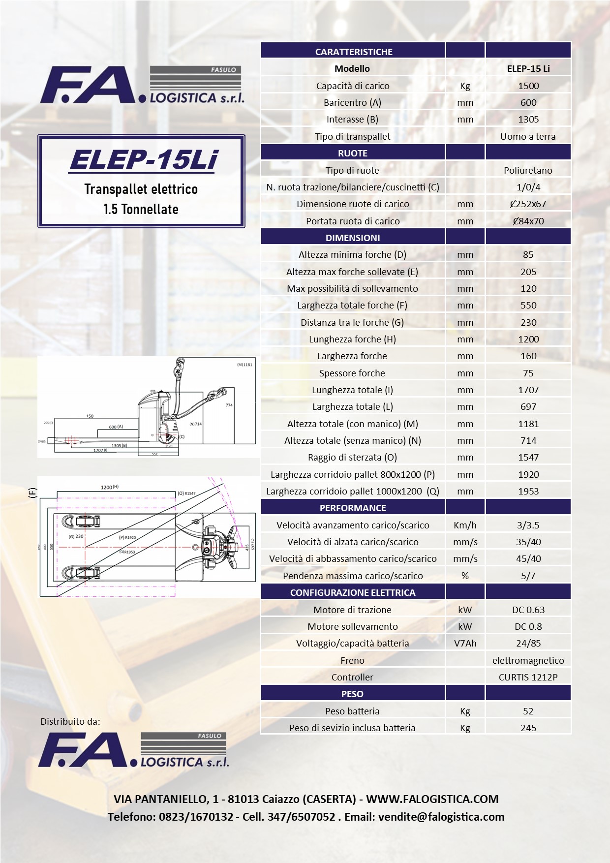 Transpallet elettrico ELEP-15