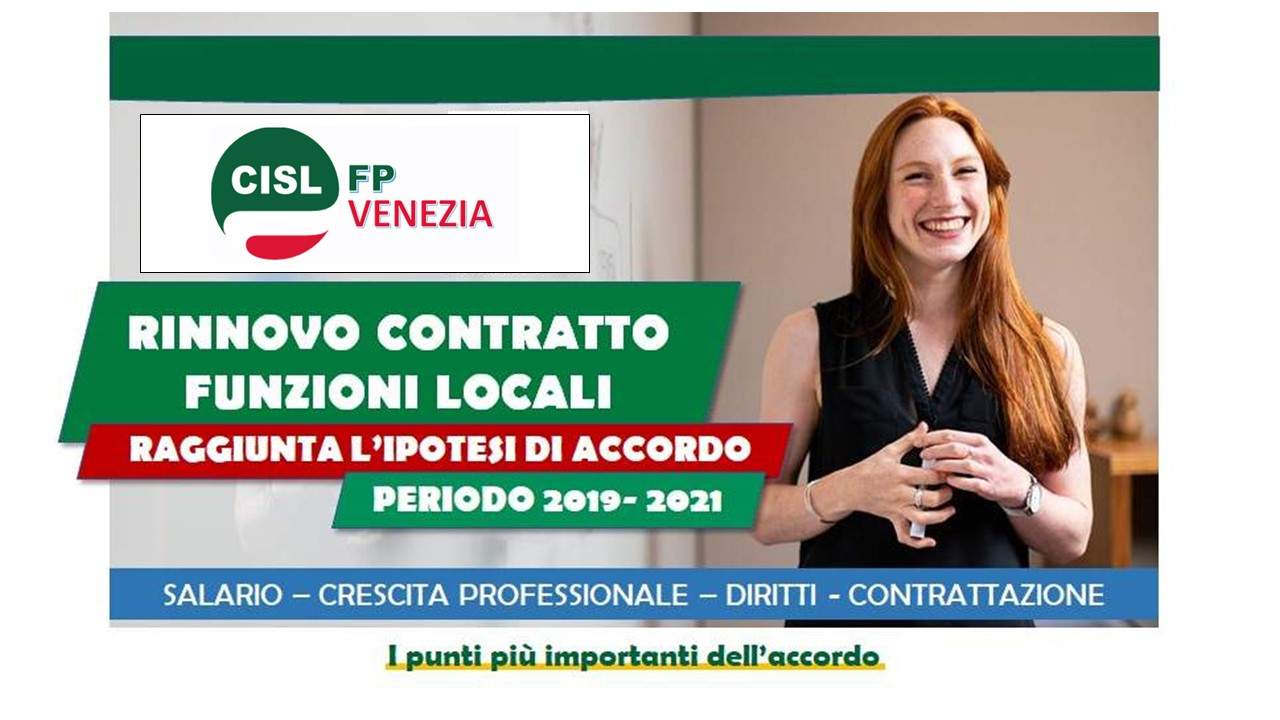 CISL FP  Venezia. Preintesa rinnovo CCNL Funzioni Locali. Altre informazioni e tabelle economiche