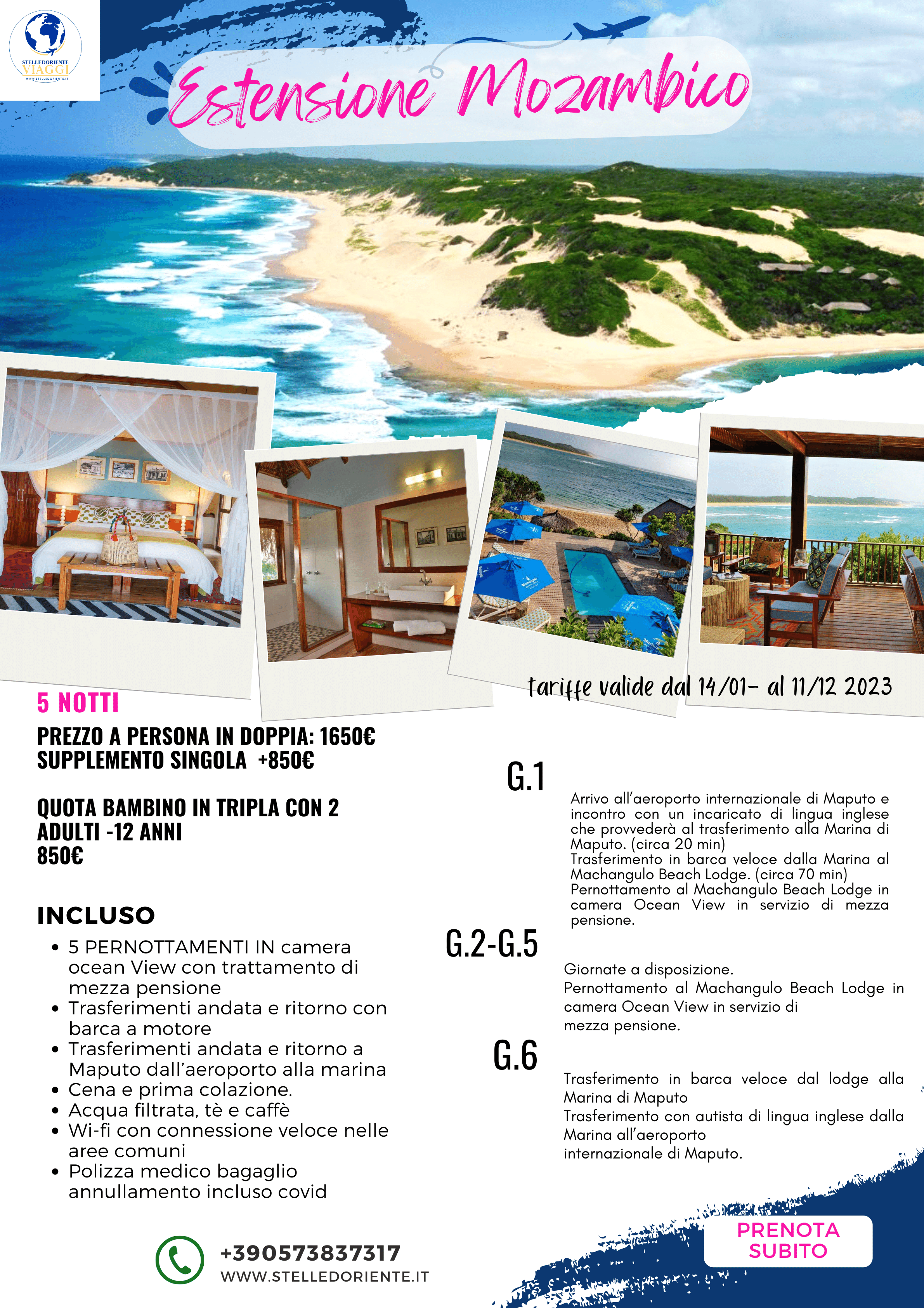 promo offerta soggiorno mare in mozambico in esclusivo resort con vista oceano  con barriera corallina in mezza pensione su richiesta da stelledoriente