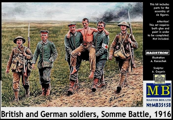 British and German Soldiers,SOMME BATTLE 1916