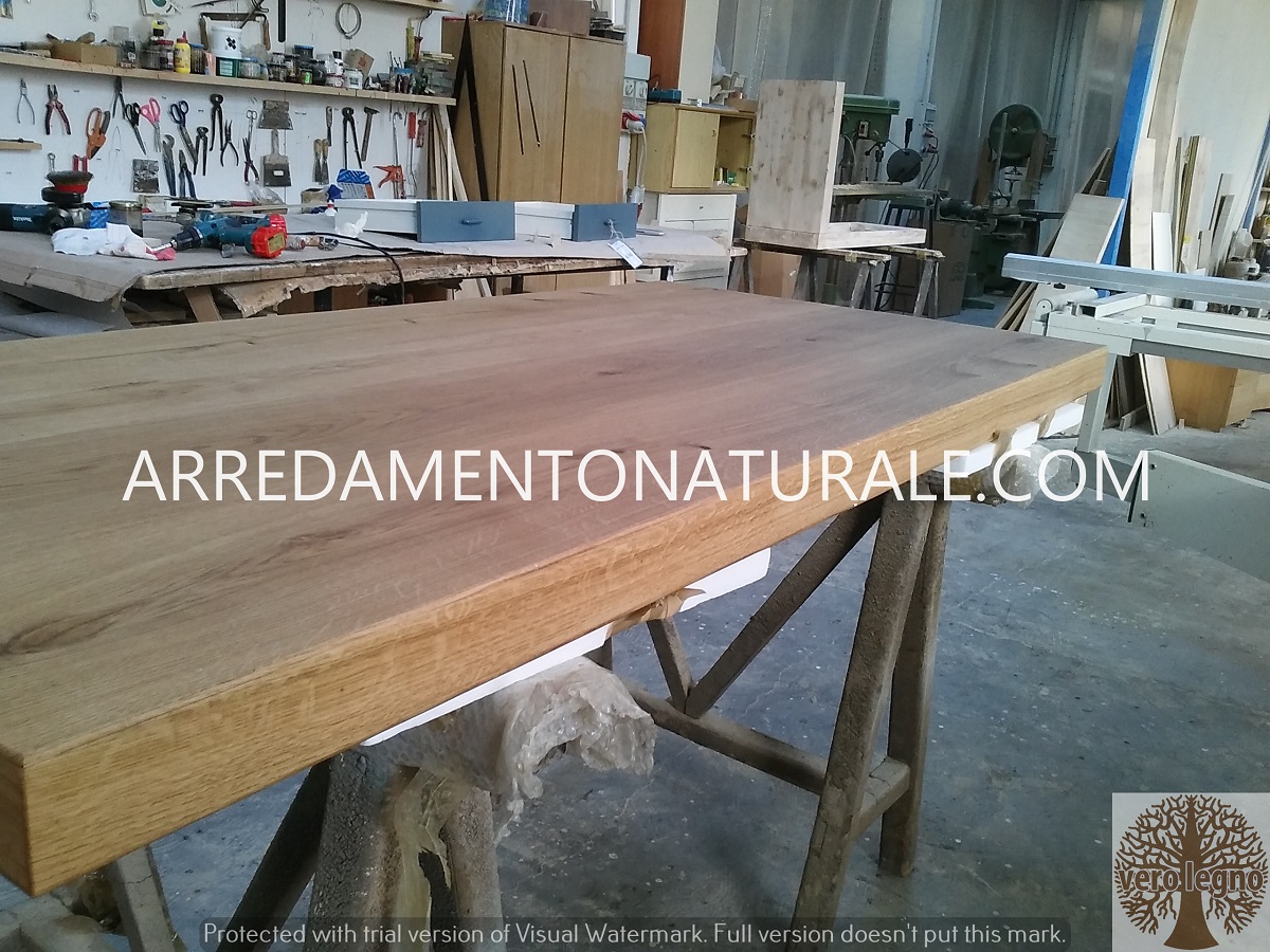 produttori top e piani per tavoli in legno massello di teak, rovere, larice su misura molto spessore
