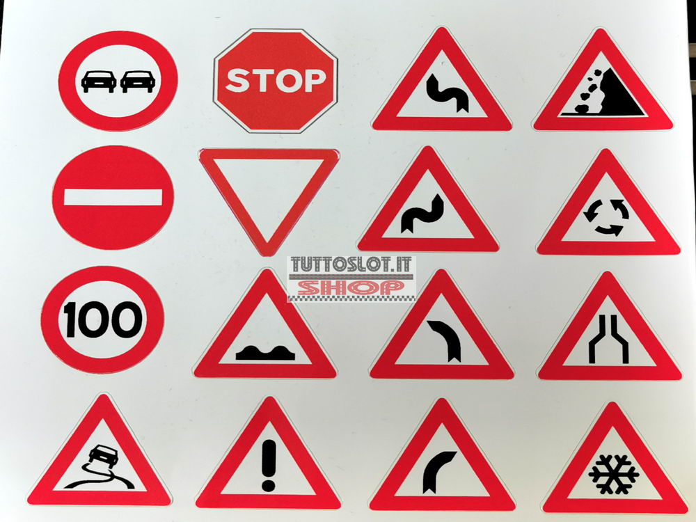 Segnali stradali set da 12Pz - Traffic signs set of 12 pcs