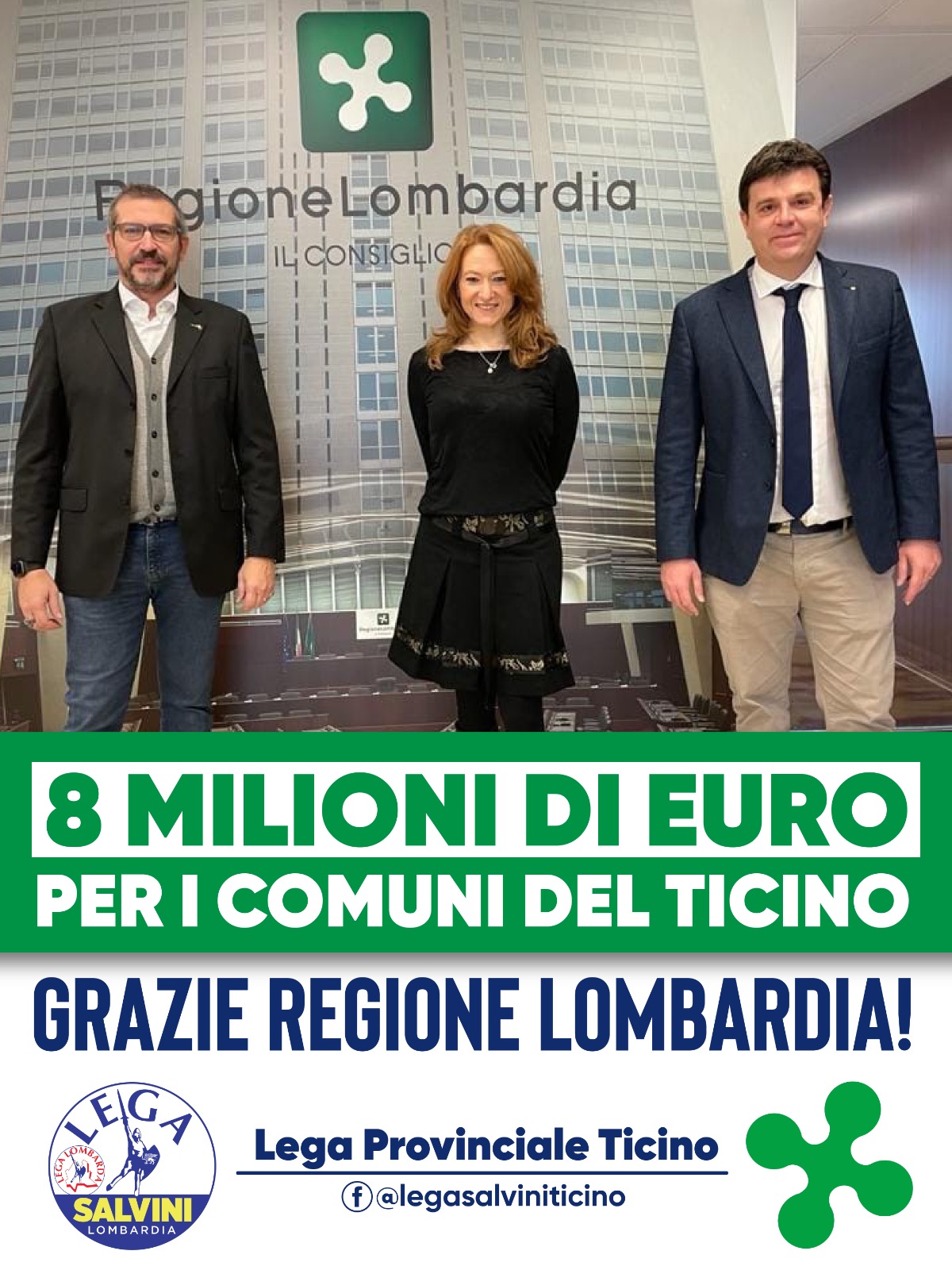 BILANCIO 2022-2024, REGIONE LOMBARDIA FINANZIA OPERE PUBBLICHE NEI COMUNI.  I consiglieri leghisti Trezzani, Scurati e Giudici: “la ripresa economica parte dai nostri comuni”.  Soddisfazione anche del referente provinciale della Lega del Ticino Alessio Za