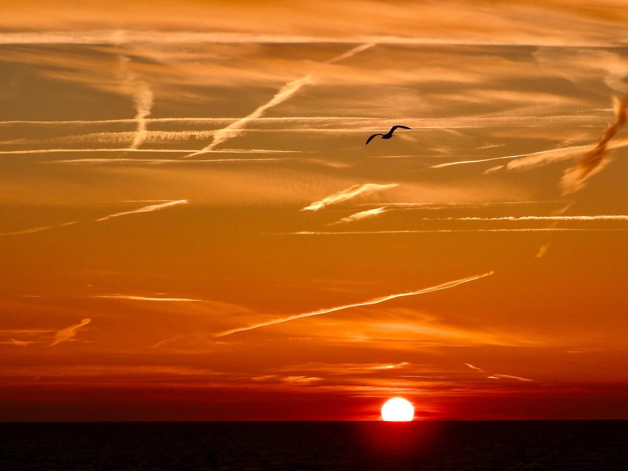 Serenità, tramonto, Katwijk, Olanda