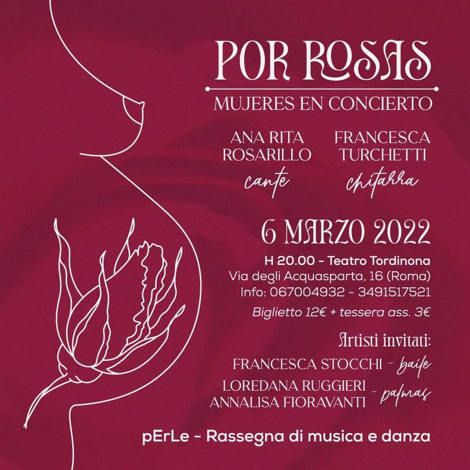 "Por rosas" uno spettacolo elogio della bellezza delle donne a Roma il 06 Marzo 2022