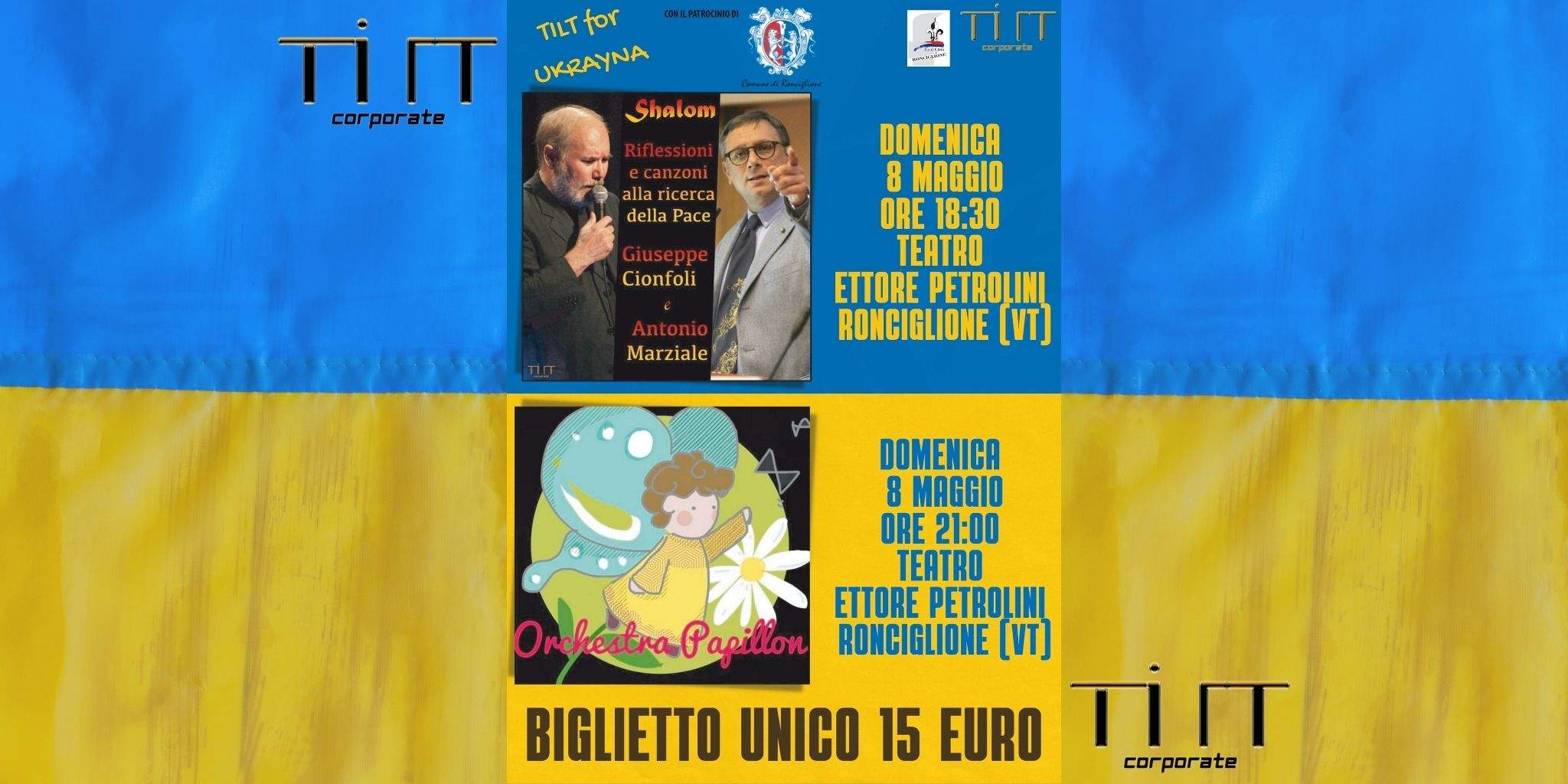 Tilt for Ucraina: 8 Maggio presso il Teatro Comunale Ettore Petrolini di Ronciglione (VT)