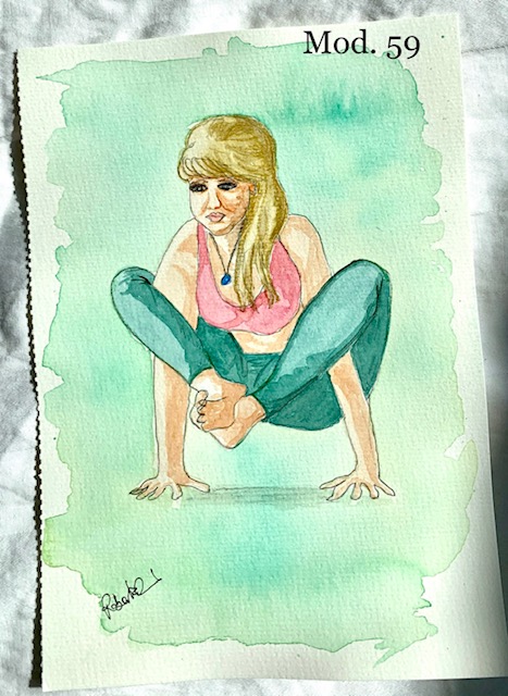 MyArt - Watercolors prints - 15x21 cm - color - "Yoga" series - (mod. 51-60)