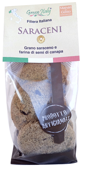 Saraceni (Biscotti di Grano Saraceno e Farina di semi di Canapa, con gocce di Cioccolato)