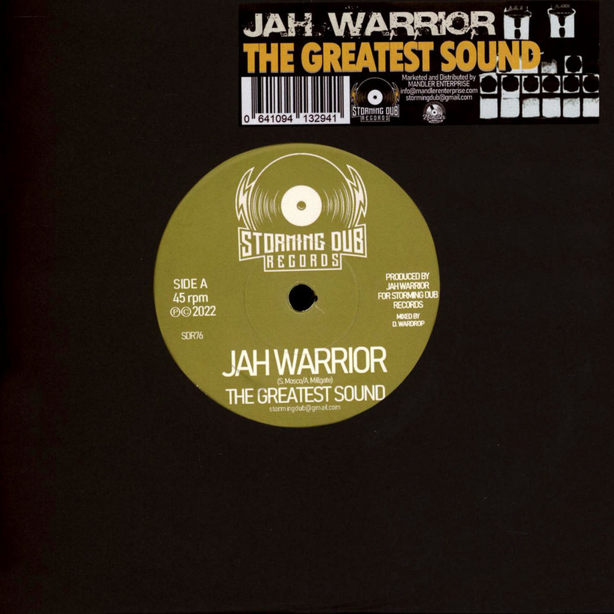 Jah Warrior THE GREATEST SOUND Storming Dub Records 7 inch