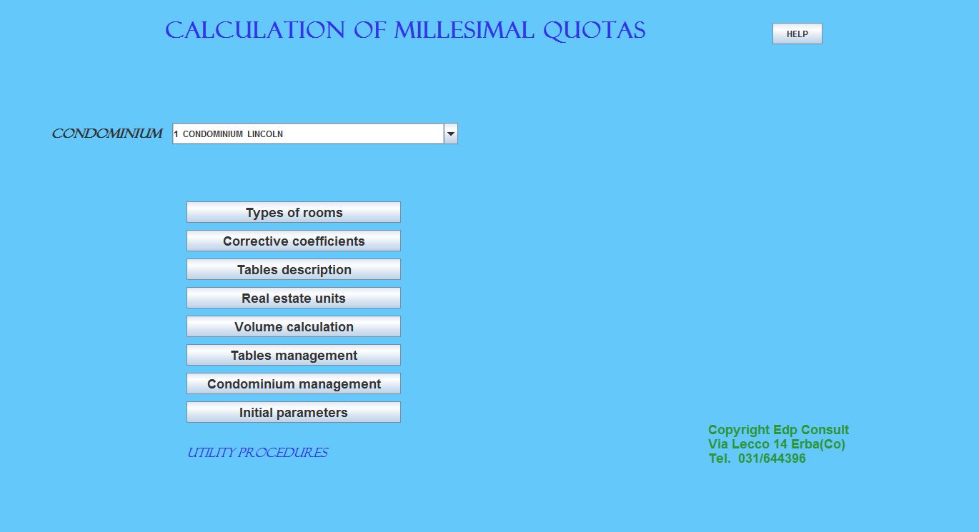 CALCULATION OF MILLESIMAL QUOTAS