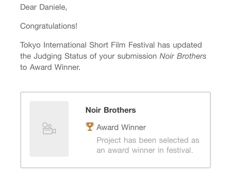 I Fratelli Noir trionfano al Tokyo International Film Festival
