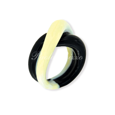 Anello nodo nero/avorio - Black/ivory Nodo ring