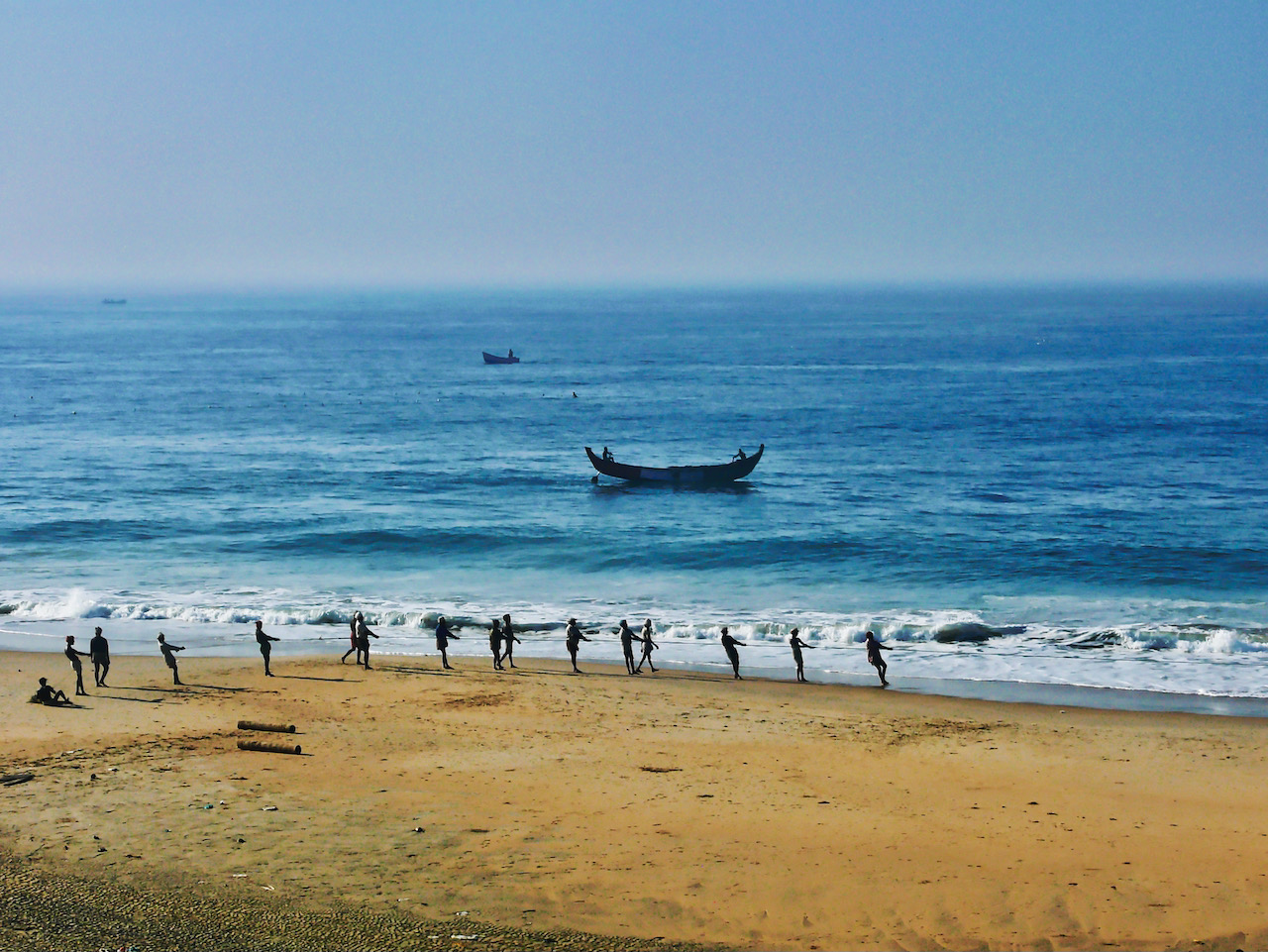 Oceano Indiano, spiaggia, pescatori, vita