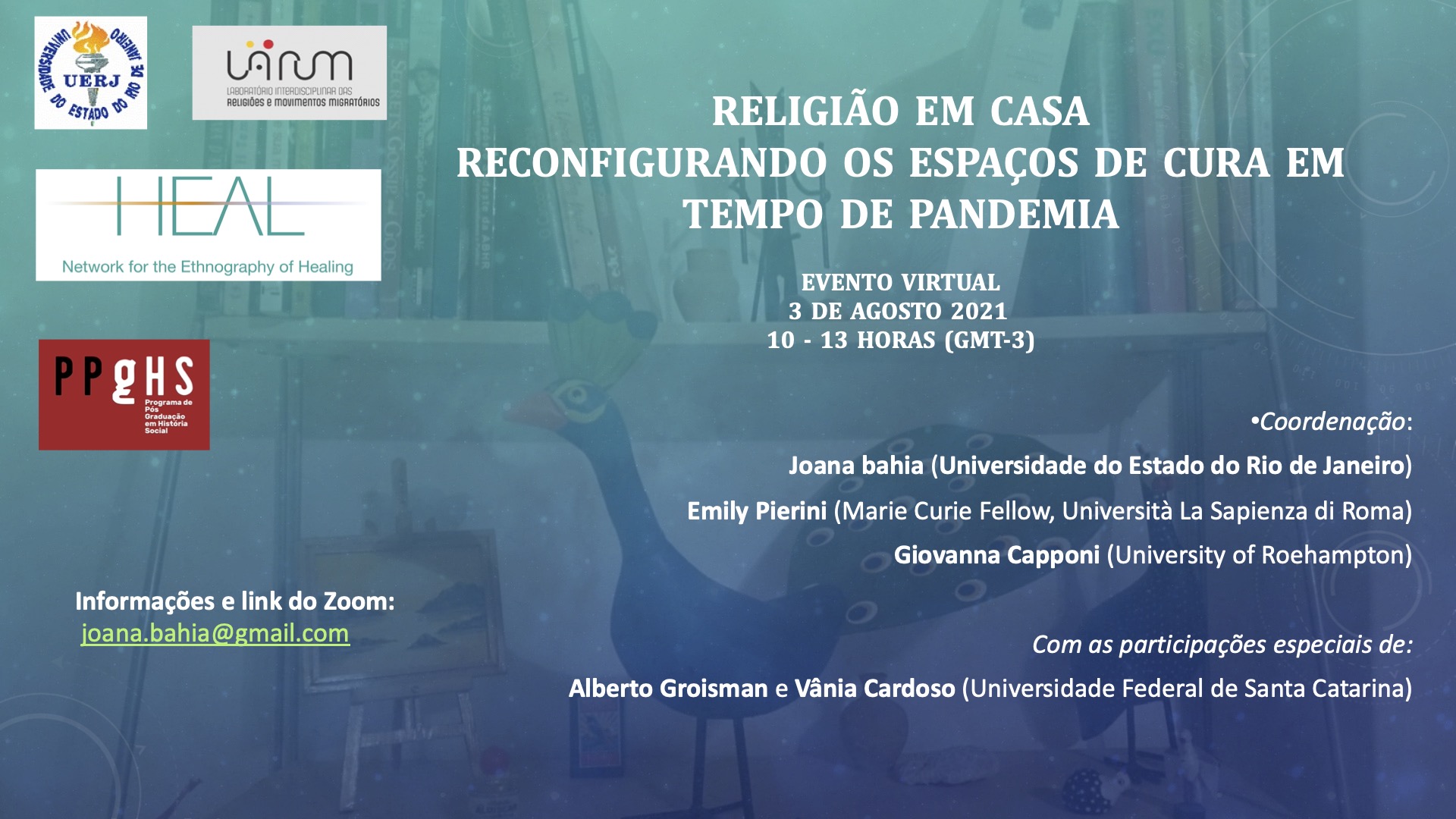 Workshop in Brazil (online): 'Religião em Casa: Reconfigurando os espaços de cura em tempo de pandemia'