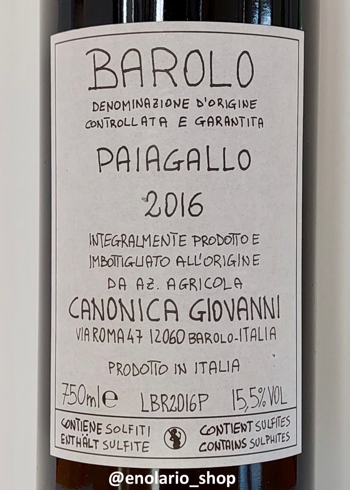 Giovanni Canonica Barolo Paiagallo 2016