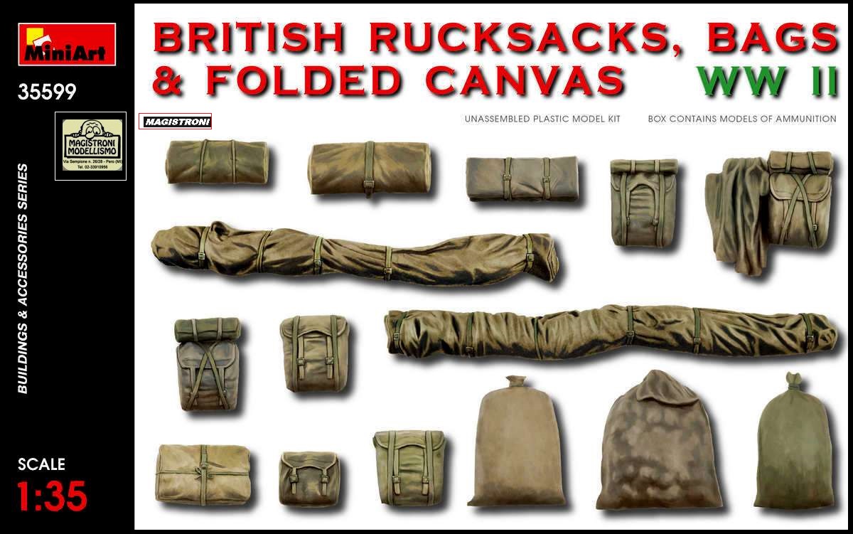 BRITISH RUCKSACKS,BAGS & FOLDED CANVAS WWII