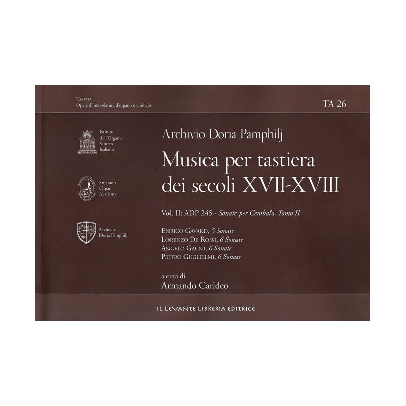 TA 26 Archivio Doria Pamphilj (Roma) Musica per tastiera dei secoli XVII e XVIII Vol.II