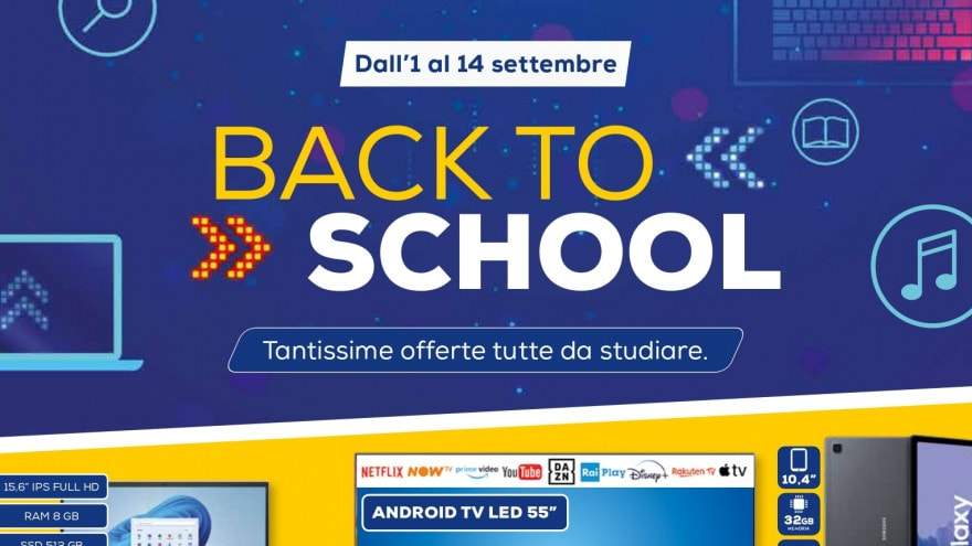 Volantino Euronics "Back to School": smartphone, notebook e smart tv in offerta