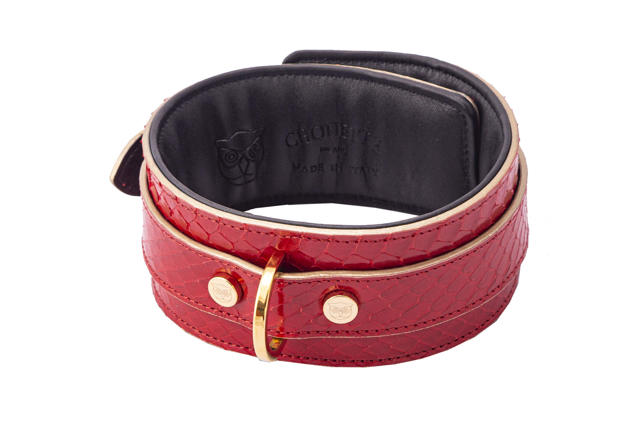 Collar in Real Snake Col. Rosso