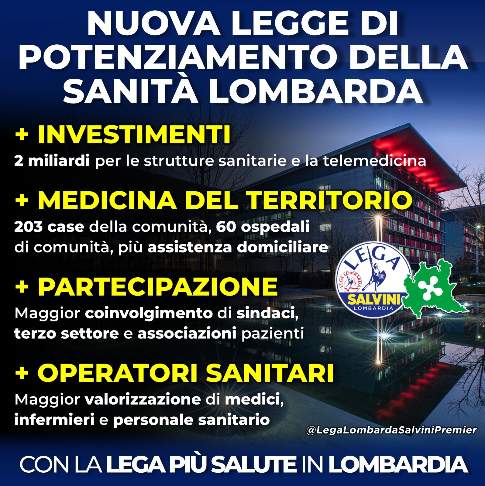 VIA LIBERA ALLA RIFORMA SANITARIA, TREZZANI (LEGA) ILLUSTRA I PUNTI SALIENTI: “INVESTIMENTI PER 2 MILIARDI DI €, PIÙ MEDICINA TERRITORIALE E ABBATTIMENTO LISTE D’ATTESA”.