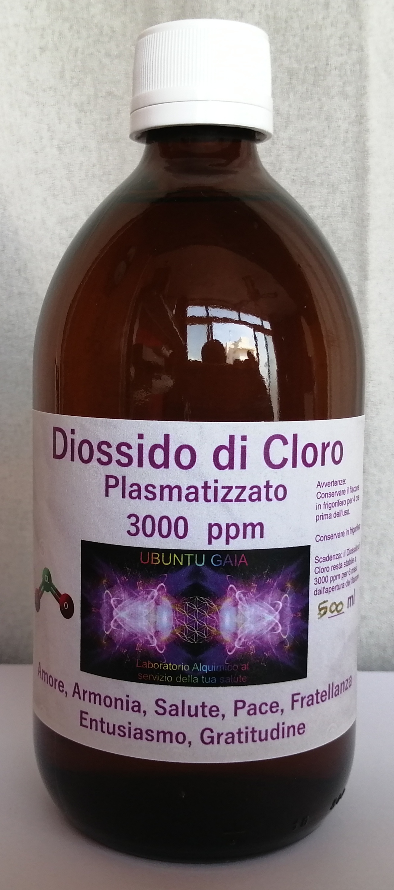 CDS 3000 ppm Diossido di Cloro uso umano (500 ml) elaborato con la tecnologia al Plasma  €