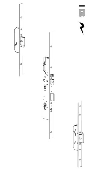 CISA 19526 - Serratura ELETTRICA Multipunto da infilare ad ingranaggi con frontale PIATTO