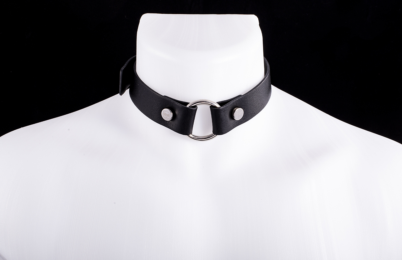 Choker Zeus in Cuoio nero