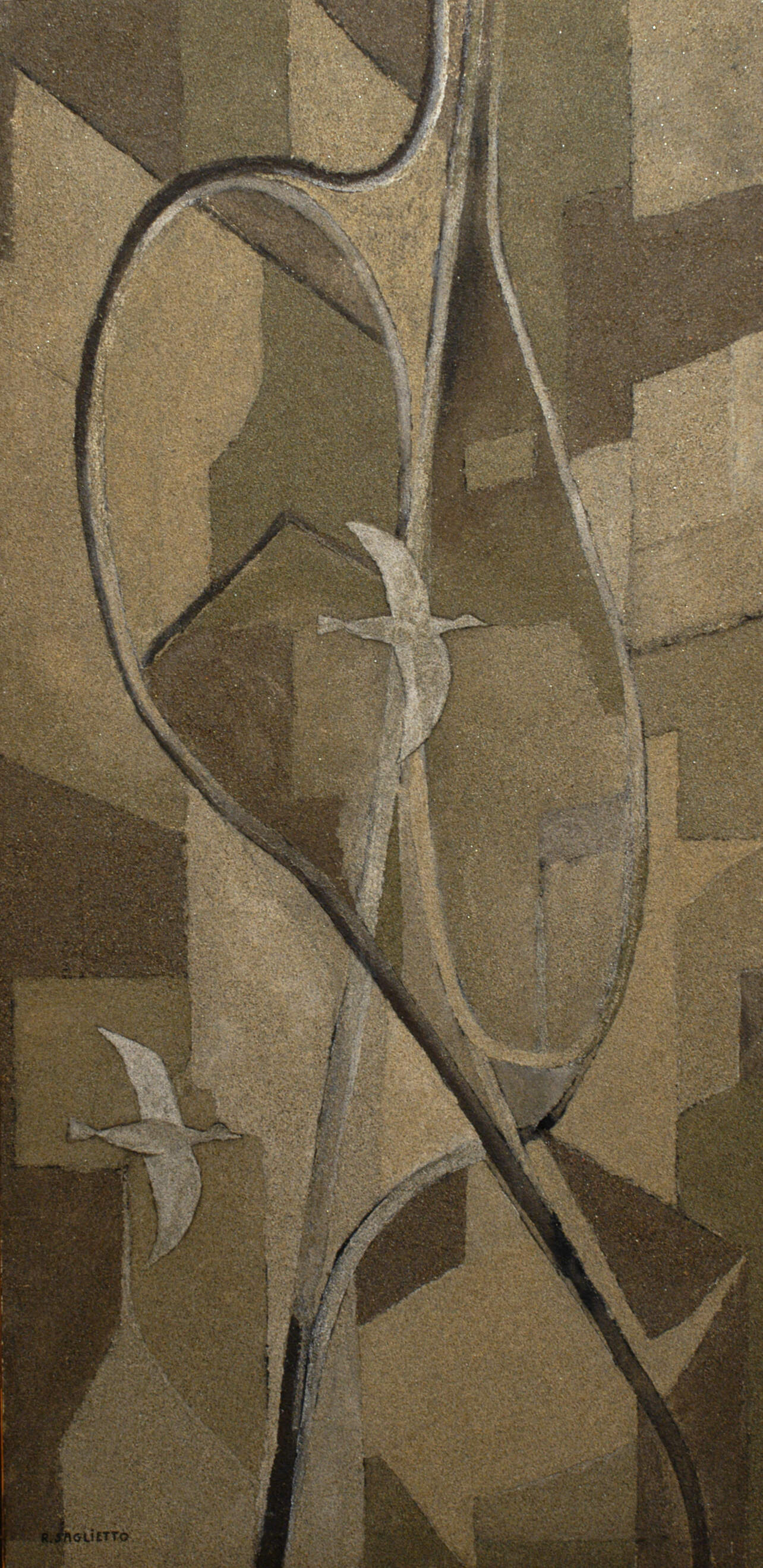 Rita Saglietto - Composizione con colombe (1967)