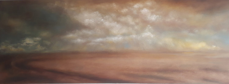 "Untitled" - extensively treated and prepared raw canvas - cms. 190x70 - Quotation 1800.00