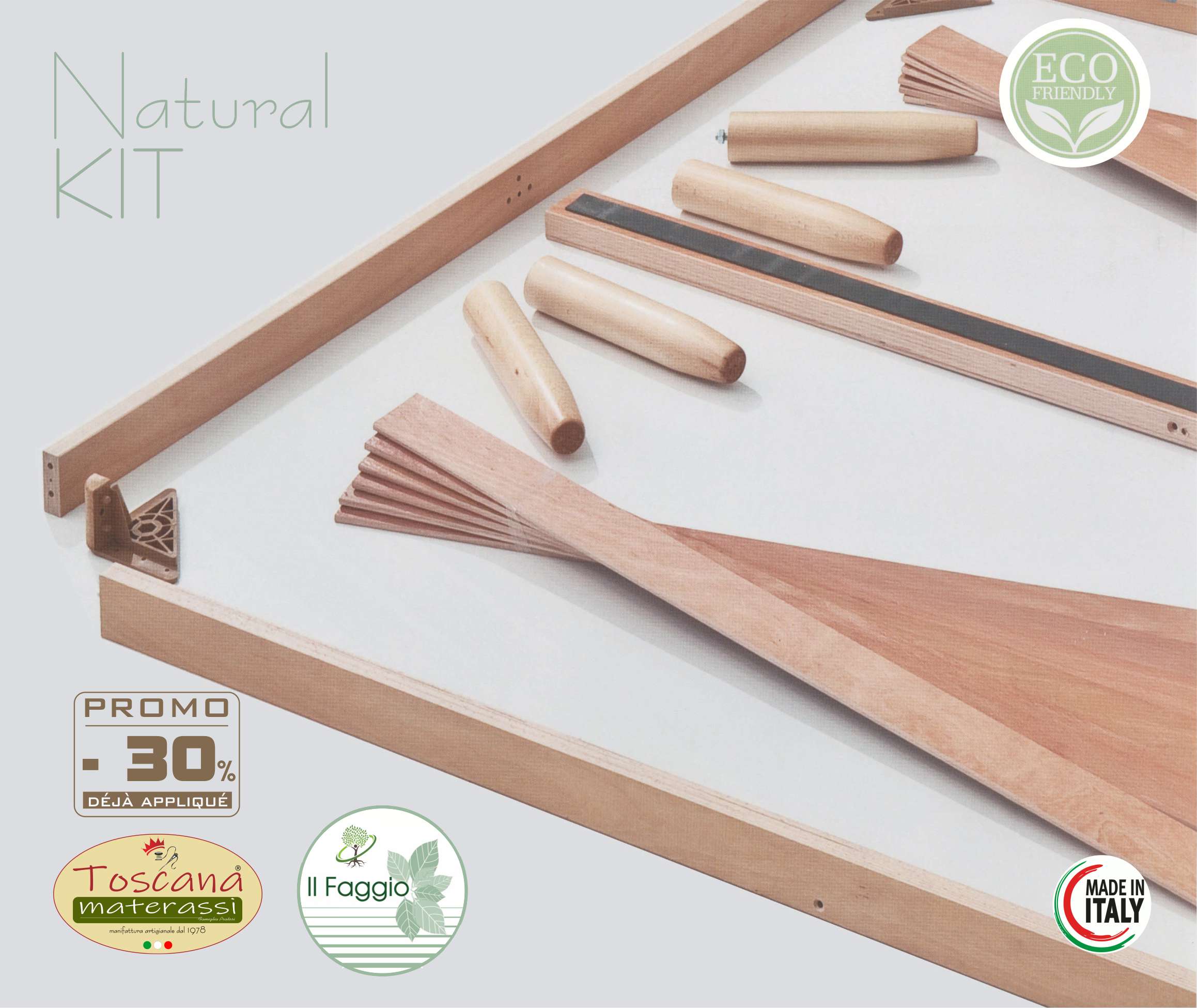 Base de lit NATURAL KIT en hêtre naturel écologique